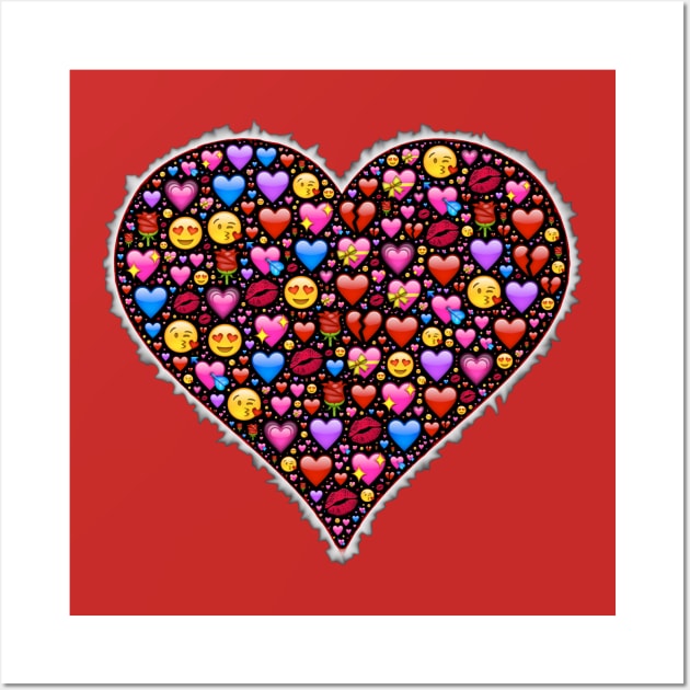 A Heart Full of Love Emojis Wall Art by PatrioTEEism